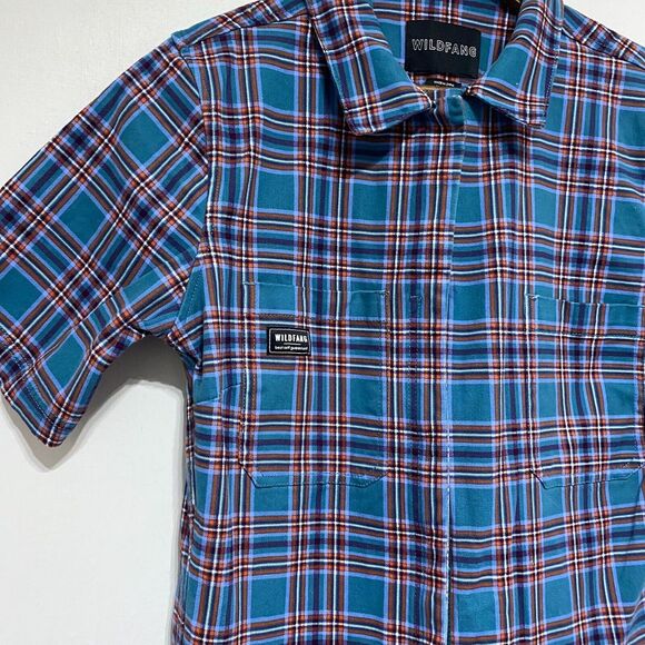 Wildfang Blue and Red Plaid Jumpsuit MEDIUM - Picture 3 of 15